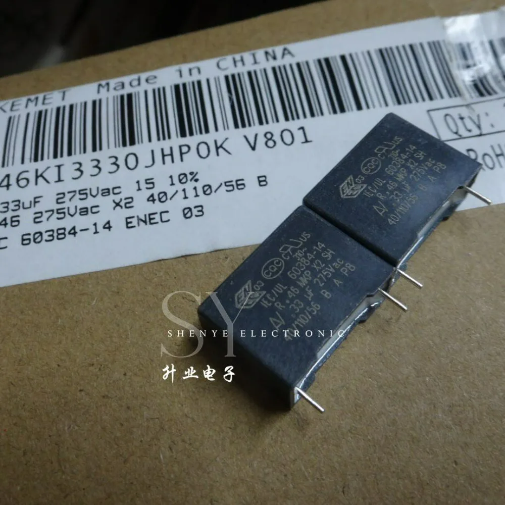 10pcs/lot AV R46 MKP 0.33uf 275VAC 330nf u33 334 K Brand New 15mm Film Capacitor (Thickness: 8mm, Height: 13mm) R46KI3330JHP0K