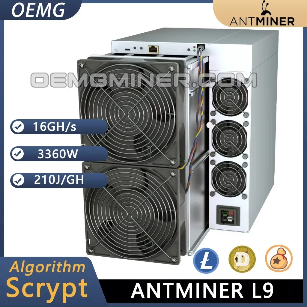 Buy 3 get 2 free Bitmain Antminer L9 16GH 3400W Scrypt ASIC Miner Crypto Mining Machine Includes Power Supply PSU