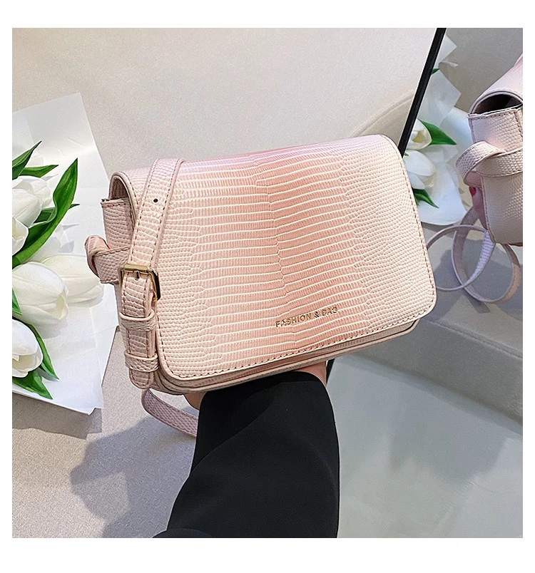 Chain Crossbody Shoulder Bags For Women - Snakeskin Textured Print Leather Satchel Handbags Flap Shoulder Bags Handbags