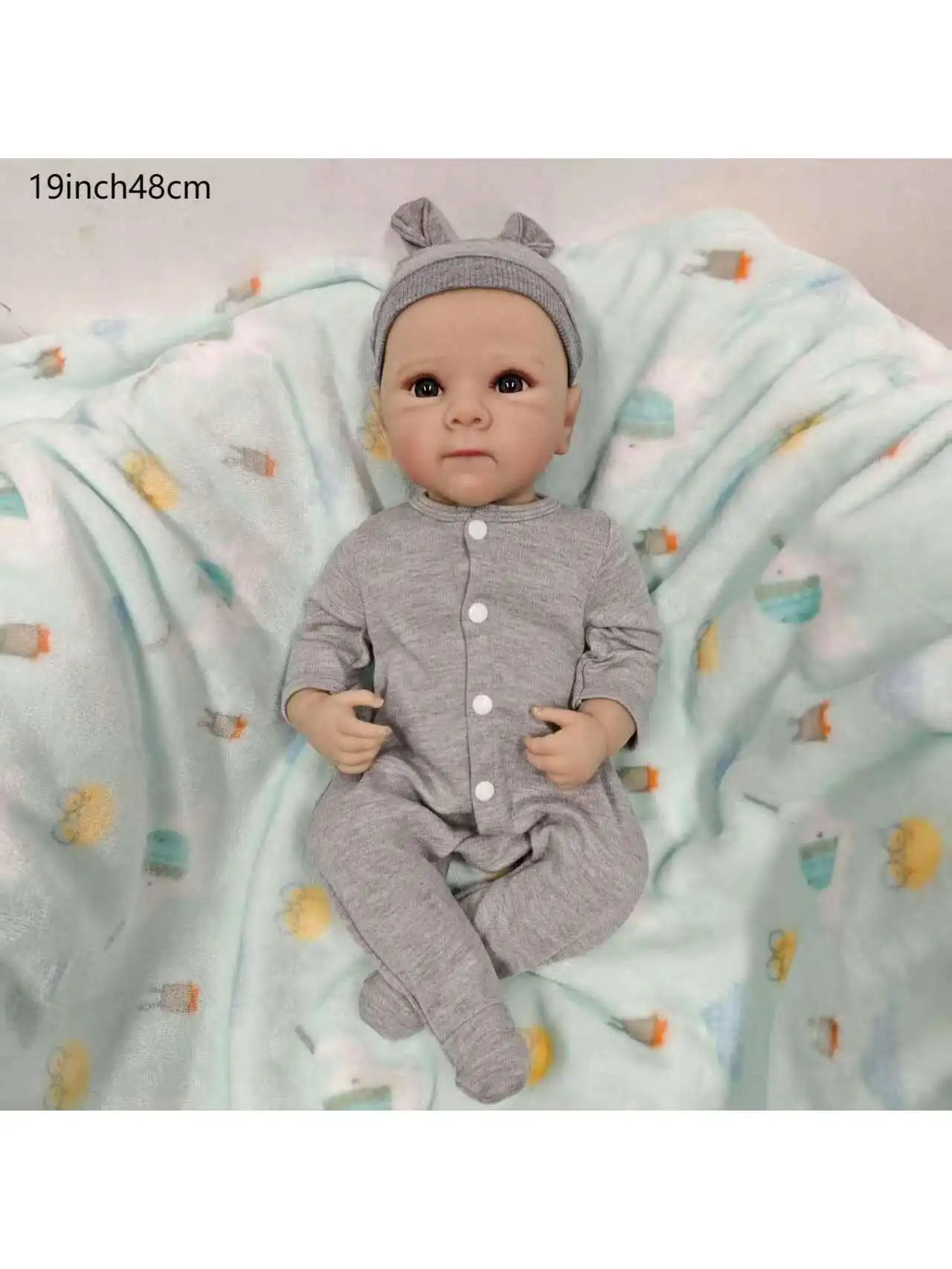 Bambole per bambini rinate realistiche: bambola realistica in vinile morbido e carino da 19 pollici, bambole gonfiabili della vita reale (SOLO BAMBOLA/SENZA ACCESSORI)