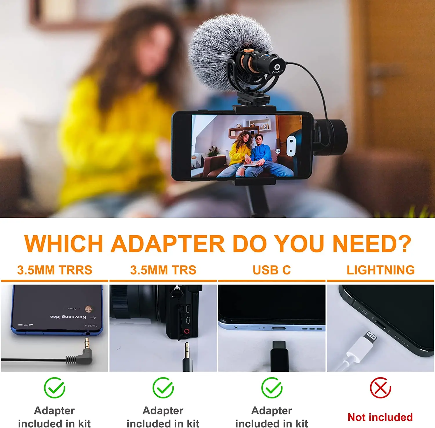 Comica VM10 PRO Professional Video Microphone with Shock Mount,Gain Control and Deadcat for iPhone Android