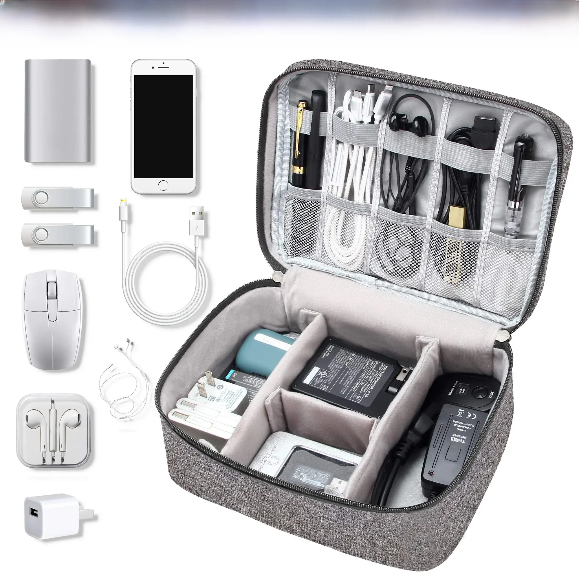 Przenośna cyfrowa torba do przechowywania Gadżet USB Wodoodporny organizer na kable Pokrowiec na urządzenia elektroniczne Akcesoria Pakiet materiałów eksploatacyjnych — zdjęcie 2