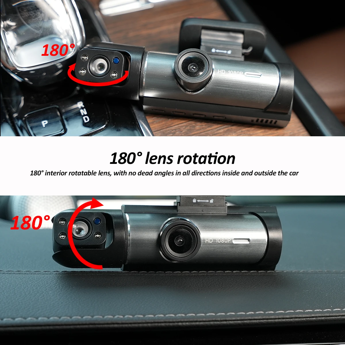 Dual Lens Auto Kamera DVR 1080P Front Interior View Dashcam Fahrzeug Video Recorder Nachtsicht Loop Aufnahme Black Box – Detail 8