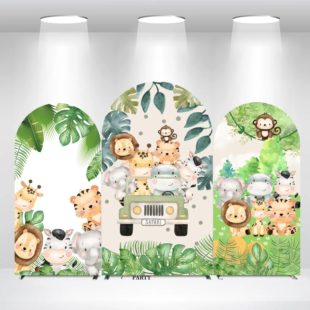 

Safari Animal Baby Shower Birthday Party Decor Arch Backdrop Cover