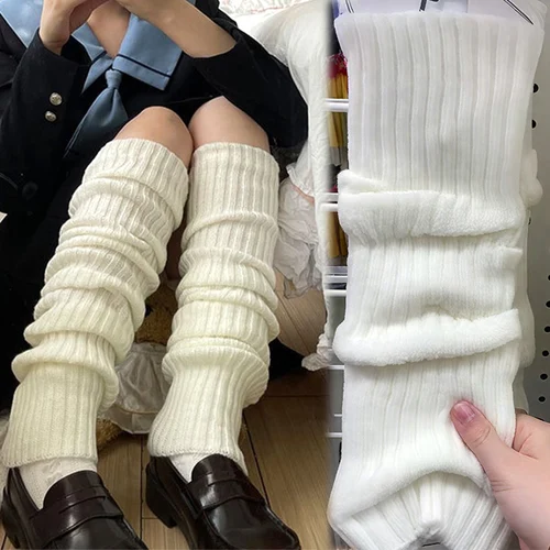 Calentadores de piernas de punto Lolita para mujer y niña, calcetines de lana para otoño e invierno, calentador de brazo Y2K, calcetines de ganchillo, puños para botas, 40-70cm