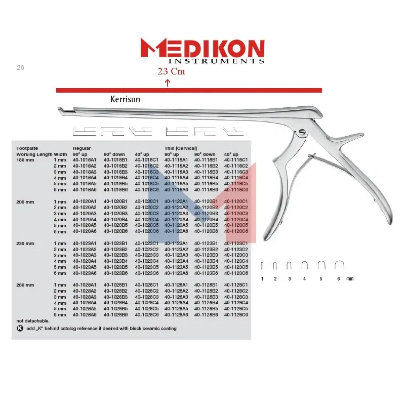 

German Laminectomy Rongeurs Kerrison Orthopedic Bone Spine Lumber Neurosurgery Neurosurgical Hospital Clinic Forceps Scissors