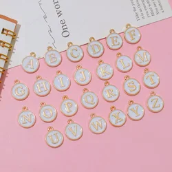 10pcs Cute Mini White Alphabet 26 Letters Charms Pendants for DIY Name Jewelry Necklace Bracelet Earrings Happy Birthday Gifts