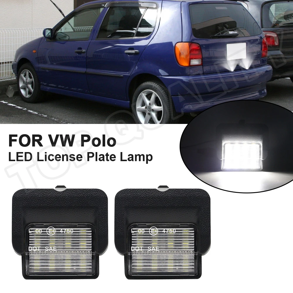 

2Pcs For VW Polo 6N 1994-1999 Car Rear White LED License Plate Light Number Plate Lamp OEM#:6N0943121