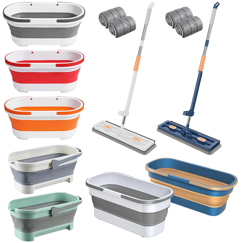 Collapsible Portable Wash Basin Dishpan With Handle Foldable Mop Bucket Fishing Pail Tools Large Capacity Barrel Space-Saving