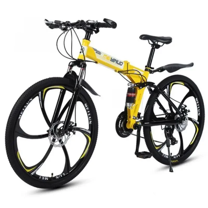 AliExpress OLOIU Cycling City Foldable Mountain Bike Variable Speed Shock Bike 26 Inch Adult Bicycle Double Disc Brake Carbon Steel Frame Bicycle