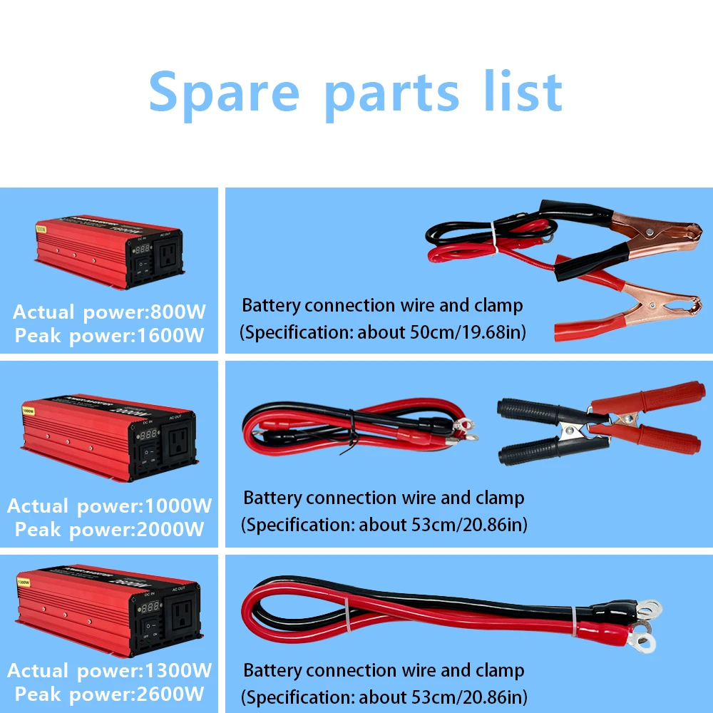 12V 24V 48V 60V zu 110V 220V 230V 1600W-2600W Spitzenleistungs-Wechselrichter-Adapter-Konverter EU-Stecker Auto-Wechselrichter