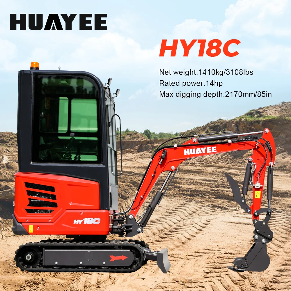 Professional-Grade Mini Excavator — Equipped with a Deluxe Cab and Kubota Diesel Engine. Ships from the USA. Customizable.