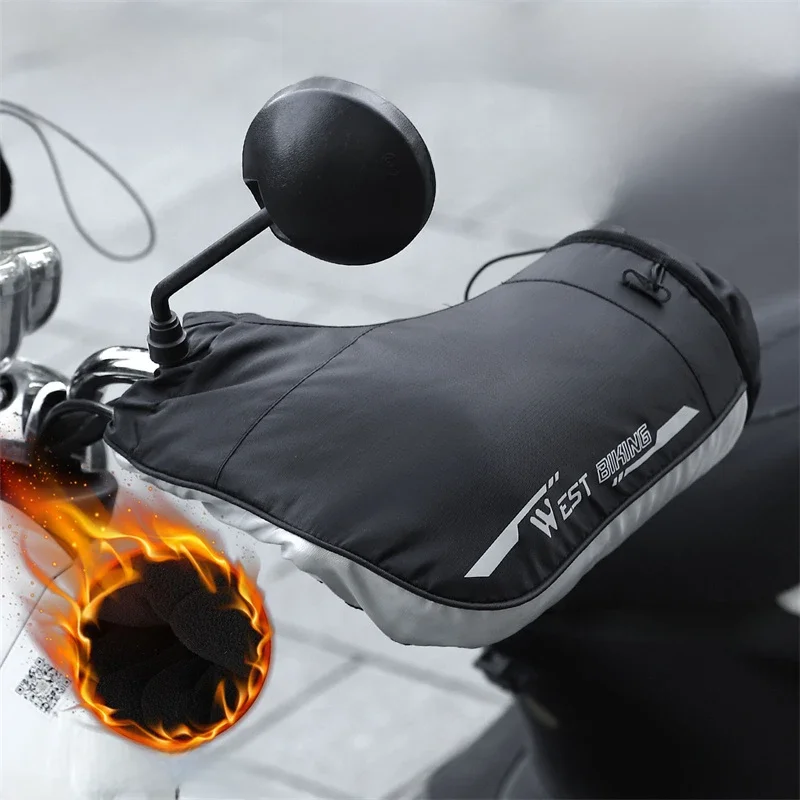 AliExpress West Biking WEST BIKING Windproof Thermal Bar Mittens MTB Road Bicycle Electric Bike Commuter Handlebar Cover Cycling  Reflective Gloves