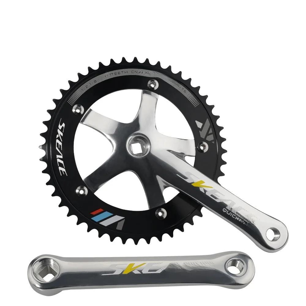 AliExpress SKEACE 48T Bicycle Crankset Fixed Gear Chain Wheel BCD 144mm Spindle 110mm Racing Bike Crank Single Speed Chainring BMX Part