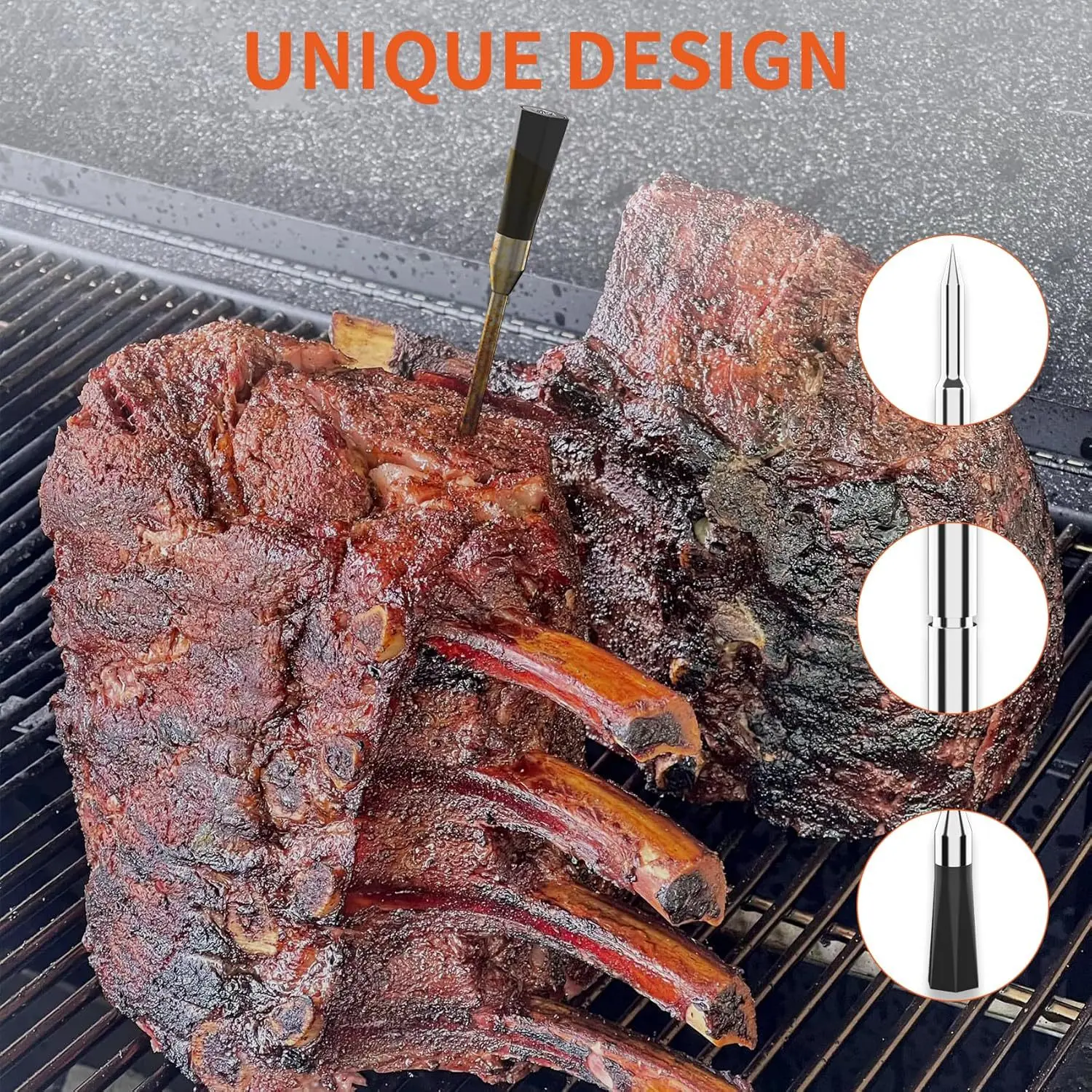 Wireless Meat Thermometer Intelligent 3 Probe Bluetooth Food Barbecue Steak Temperature Meter High-Precision BBQ Accessories