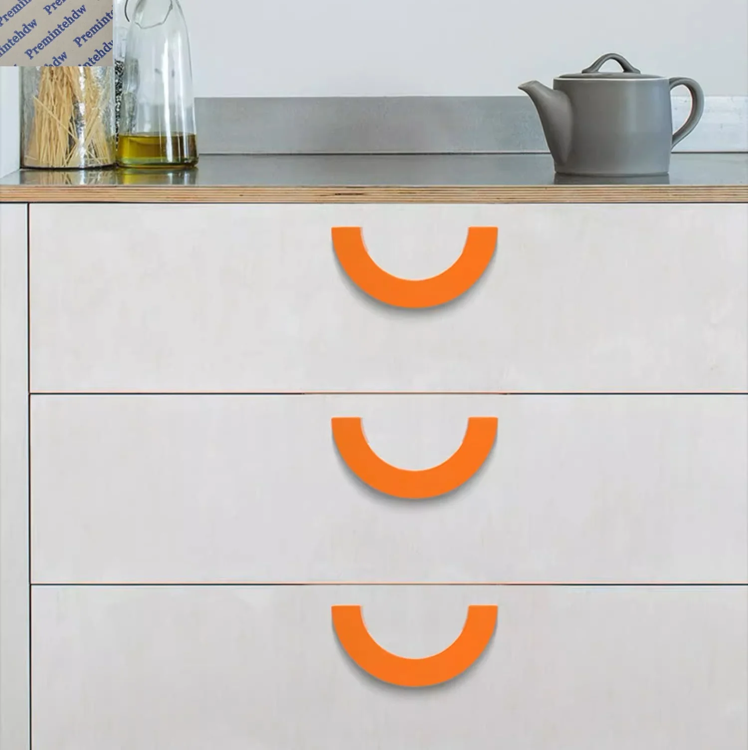 2Pcs Colorful Zinc Half Circle Cabinet Drawer Pull Handle image 3