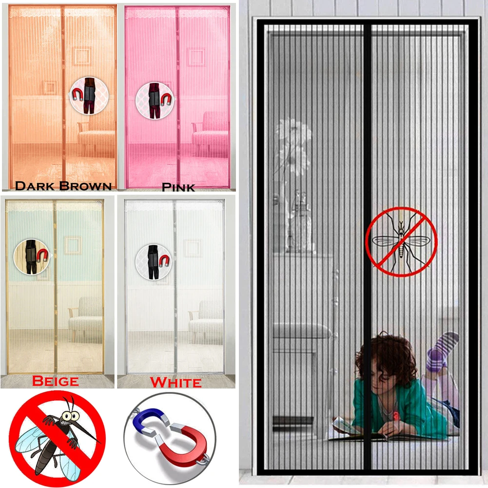 Magnetic Insect Screen Mesh Door Curtain