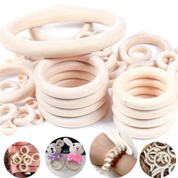 1-50Pcs Natural Environmental Wooden Ring Wood Hoop Lead-Free Bead For Family Ornament Bracelet Jewelry Craft Macram DIY Pendant