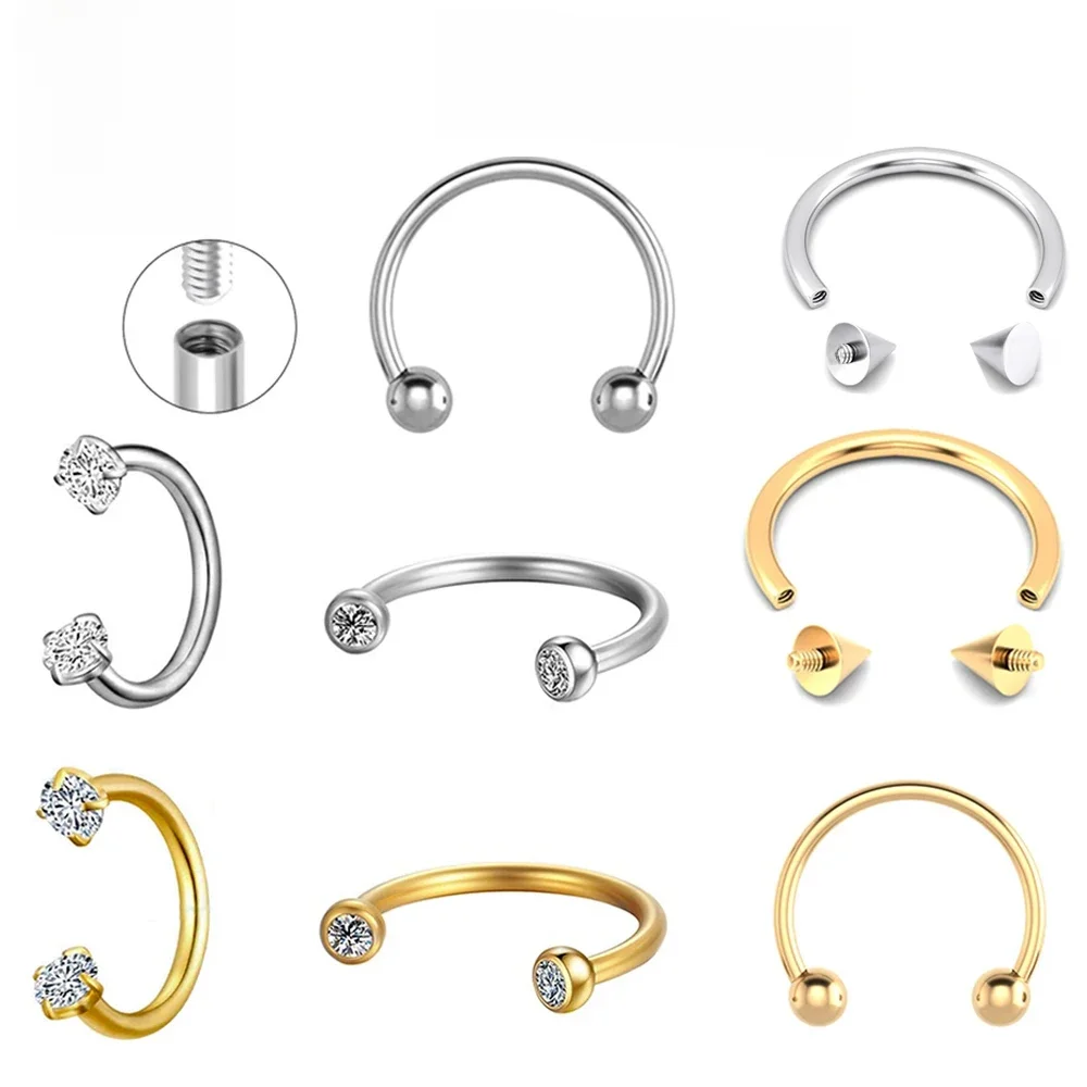 G23 titane ASTM-F136 Piercing nez anneau C tige corps bijoux fil interne Cartilage Helix boucles d'oreilles en gros