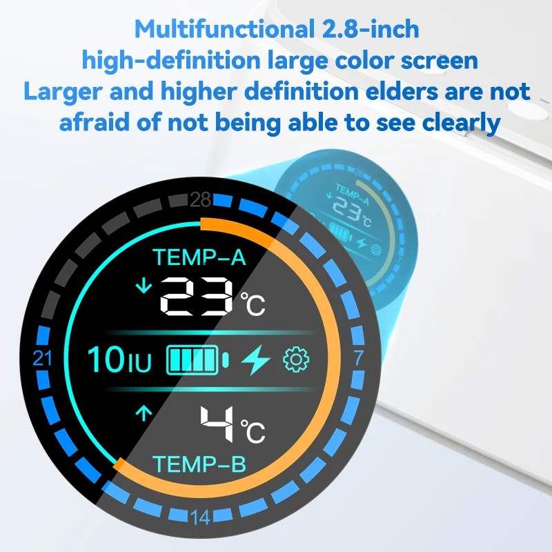 Caixa refrigeradora de insulina portátil inteligente compacta, armazenamento controlado por temperatura para casa e viagens