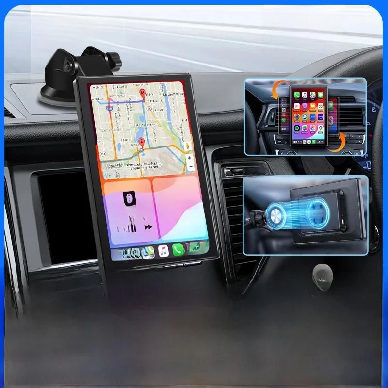 7/8 inch auto multimedia speler ondersteuning horizontaal en verticaal scherm draadloze Carplay Android auto stereo magnetische beugel - afbeelding 2