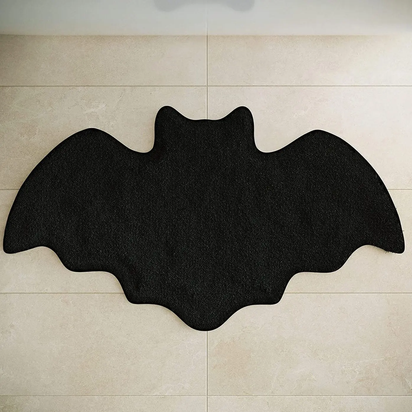 Bat-shaped Carpet Gothic Spooky Halloween Décor Bathroom Area Rug Non Slip Soft Flannel Home Carpet Bathmat Housewarming Gift