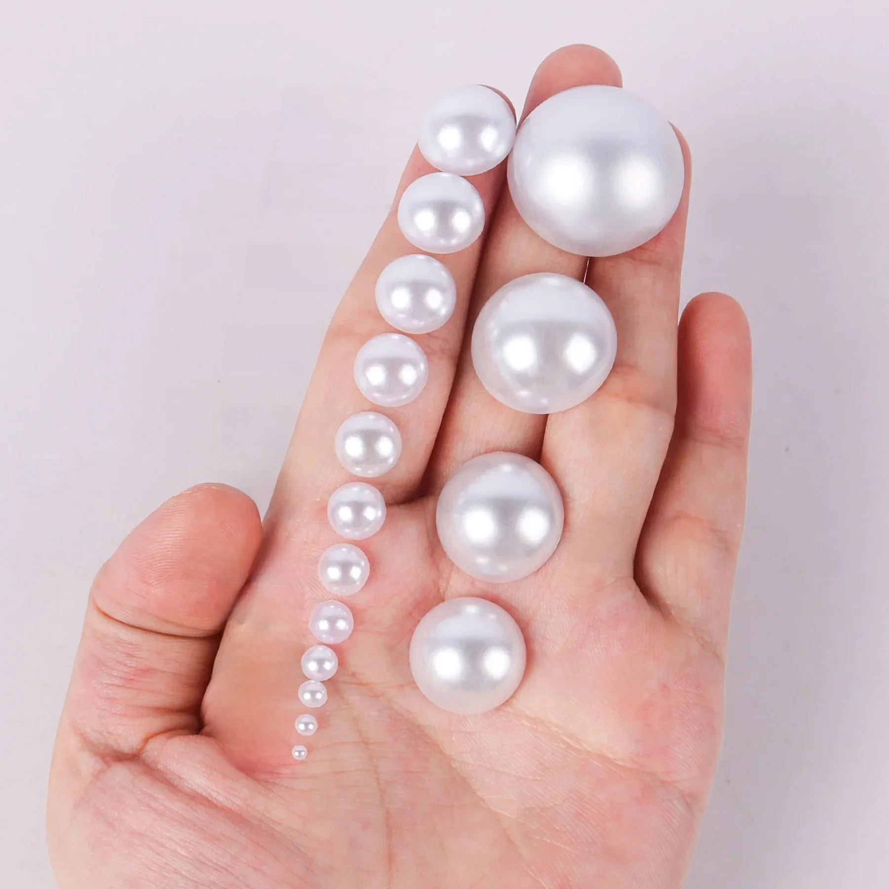 Perles demi-rondes de mariée, mélange de couleurs blanches, taille 2mm-10mm, Imitation de perles, résine ABS, dos plat, paillettes pour bricolage, décoration artisanale d'ongles