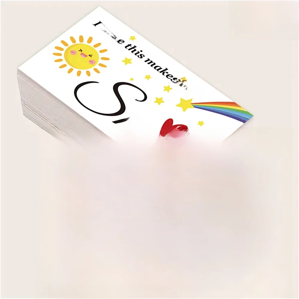 50 pièces, cartes de remerciement arc-en-ciel, cartes souriantes, cartes de confort, cartes d'emballage cadeau «Hope ce vous fait sourire »