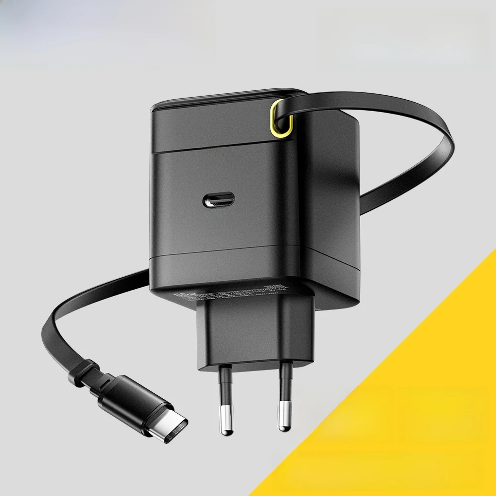 Ładowarka Essager 65W GaN z wysuwanym elastycznym kablem PD Szybkie ładowanie dla iPhone 16 15 Laptop Macbook Ładowarka do telefonu typu C — zdjęcie produktu 7