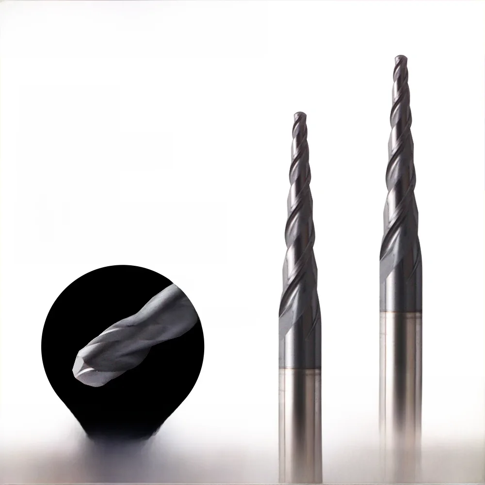 Frez kulisty z węglika spiekanego VACK 3.175mm 4mm 6mm 8mm, frez stożkowy kulisty, frezy CNC, frez stożkowy do drewna i metalu — zdjęcie 2