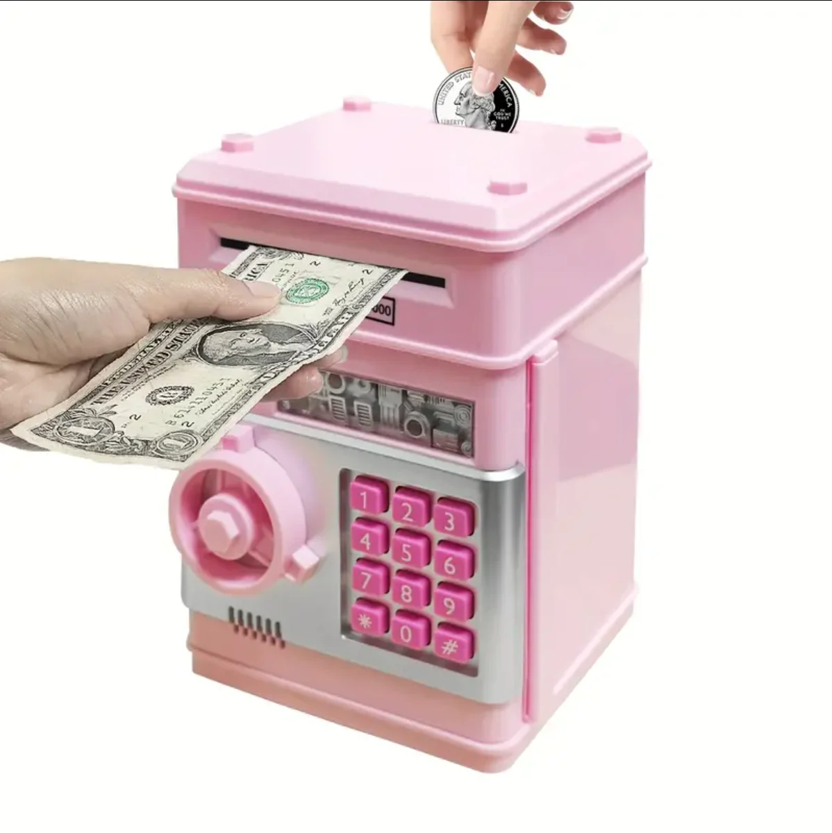 Alcancía electrónica con contraseña y protección de música, Mini ATM, juguete, desplazamiento automático, Paper Money S