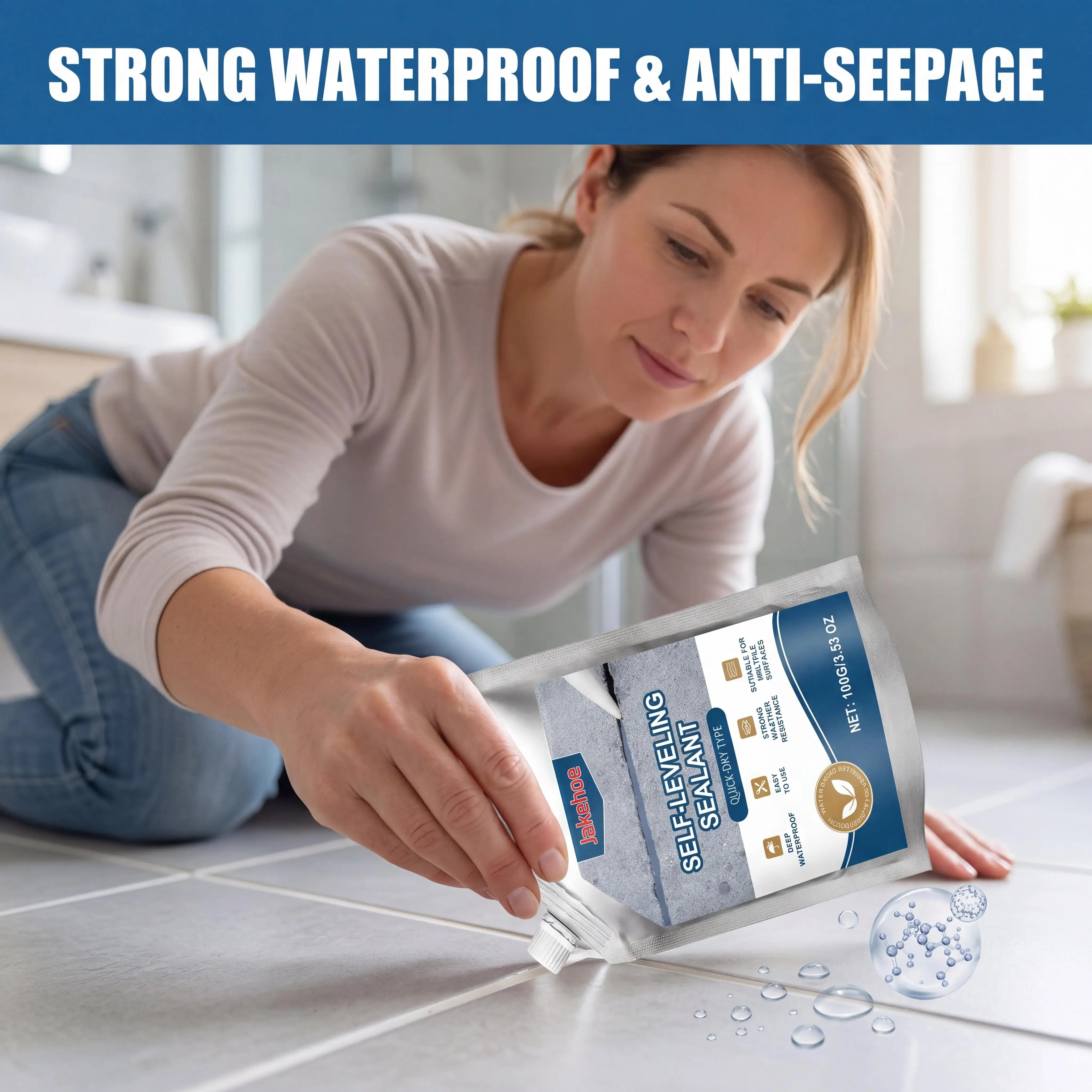 Concrete Crack Filler Self Leveling Sealant Waterproof High Elasticity Cement Crack Repair Sealant Cement Weather-Resistant Caulking Glue Quick-Drying Sealing Adhesive for Concrete