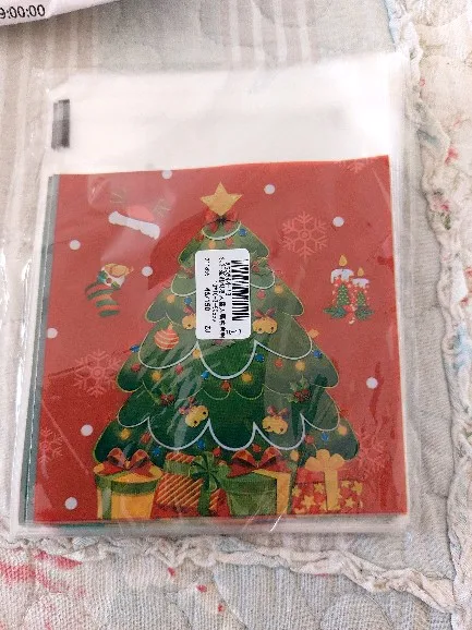 50/100pcs Christmas Candy Bags Santa Claus Cookie Biscuit Self Adhesive Bags Christmas Decorations 2025 Navidad Gifts Packaging photo review