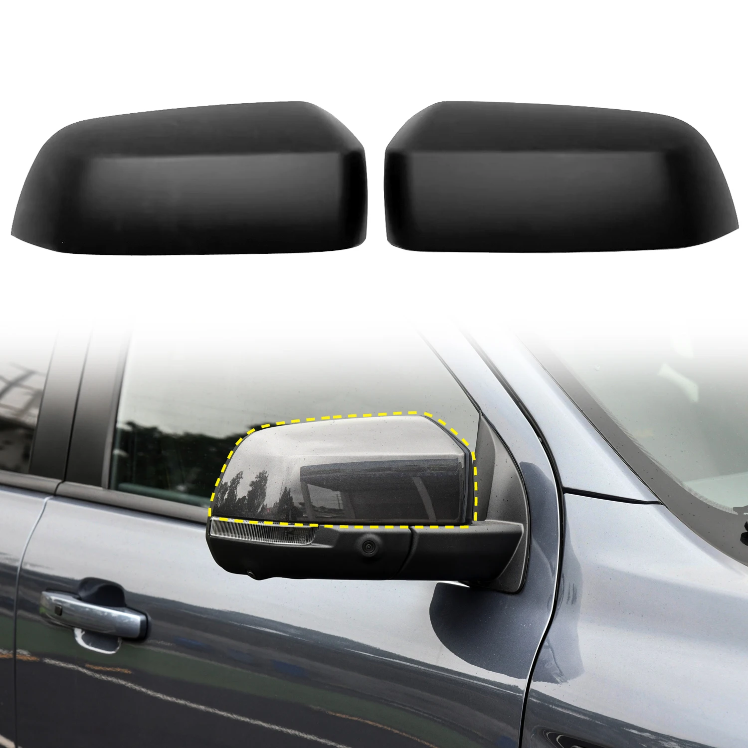 For Ford Ranger 2024 Car Accessories ABS Rearview Side Door Mirror Cover Trim 2pcs view 5