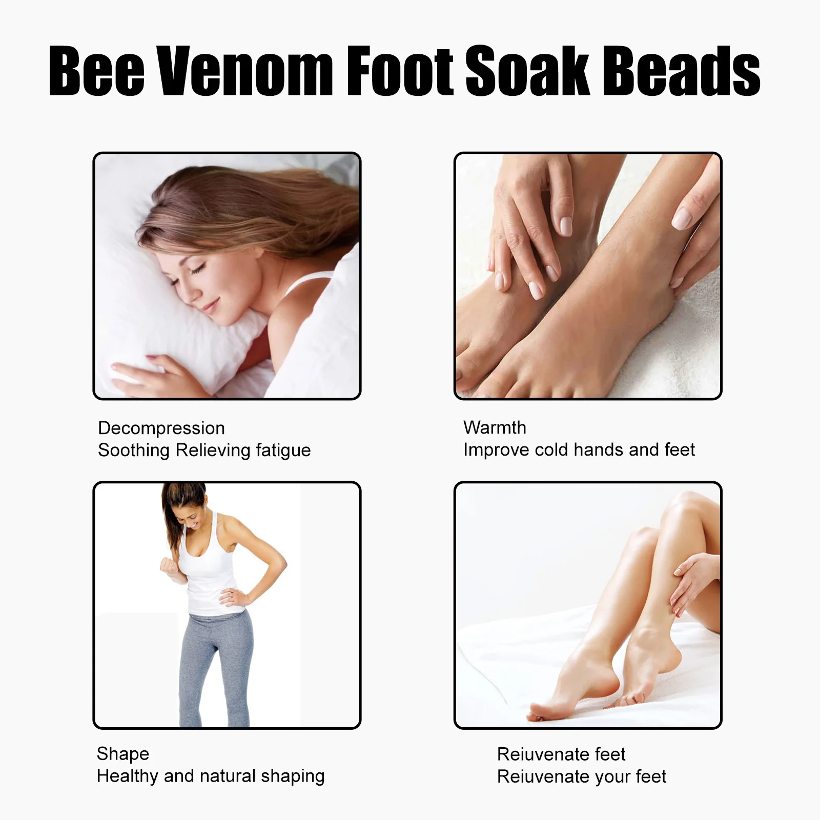 Bee Venom Foot Soak Herb Slimming Foot Cleansing Bath Dehumidification Detox Repair Varicose Vein Leg Fatigue Pain Shape Up Care