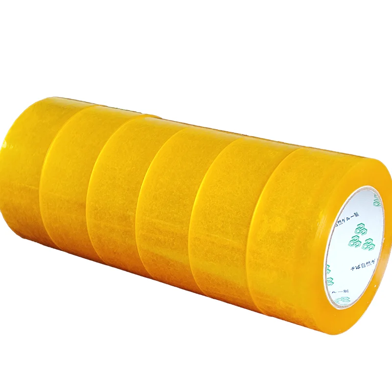 6 ชิ้น 45x20 มม. สีเหลืองโปร่งใสบรรจุภัณฑ์เทปความแข็งแรงทนทานเทปกันน้ำสำหรับการเคลื่อนย้ายคลังสินค้าอีคอมเมิร์ซใช้