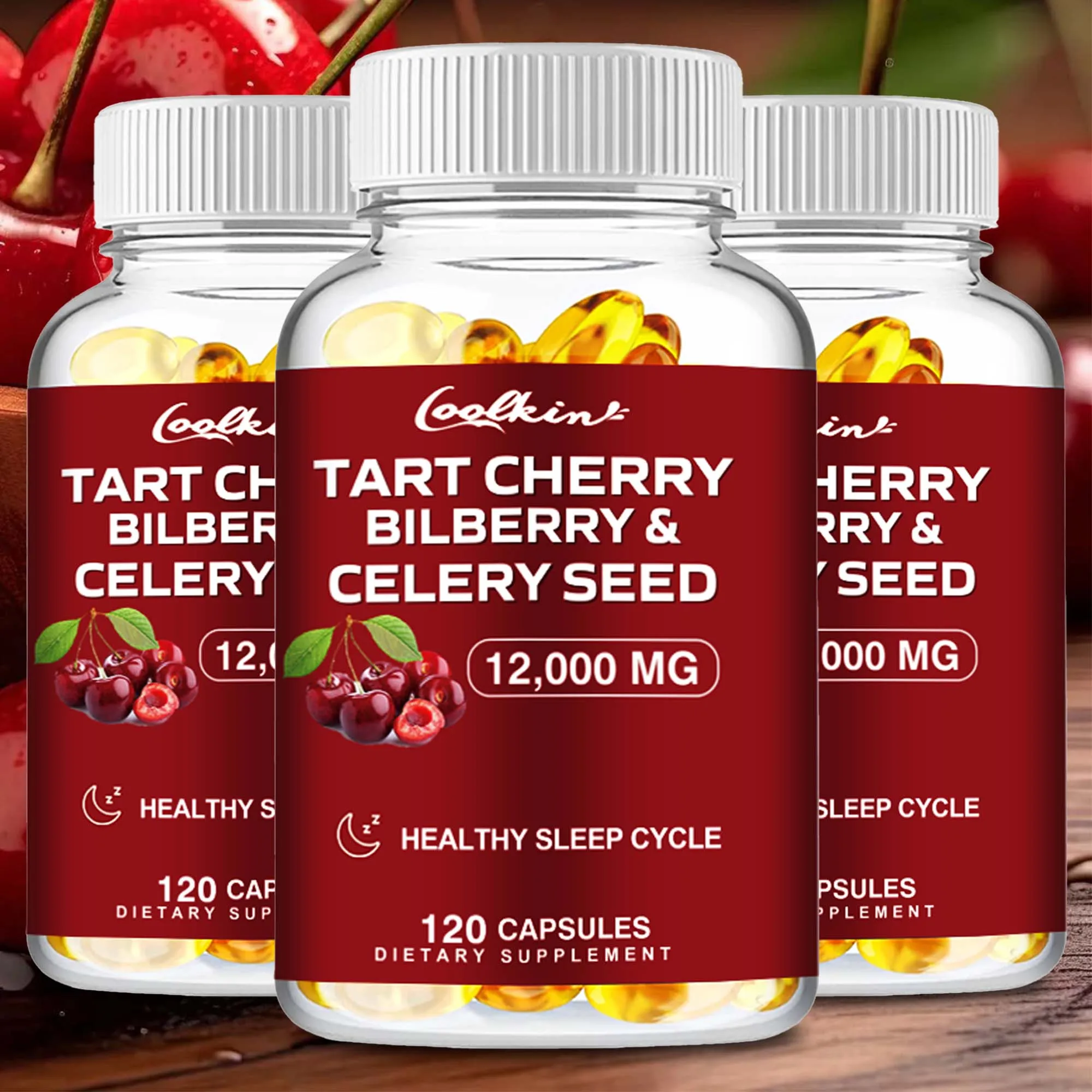 Tart Cherry Cranberry & Celery Seed - Support Joint Health Repair Damaged Muscles Balanced Uric Acid Levels - 120 Capsules