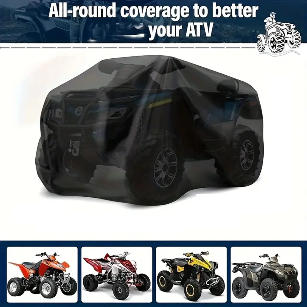 

Heavy Duty All-Terrain Vehicle (ATV) Cover - Durable Black Protective Cover for Quad Bikes, Off-Road Motorcycles, and 4-Wheelers