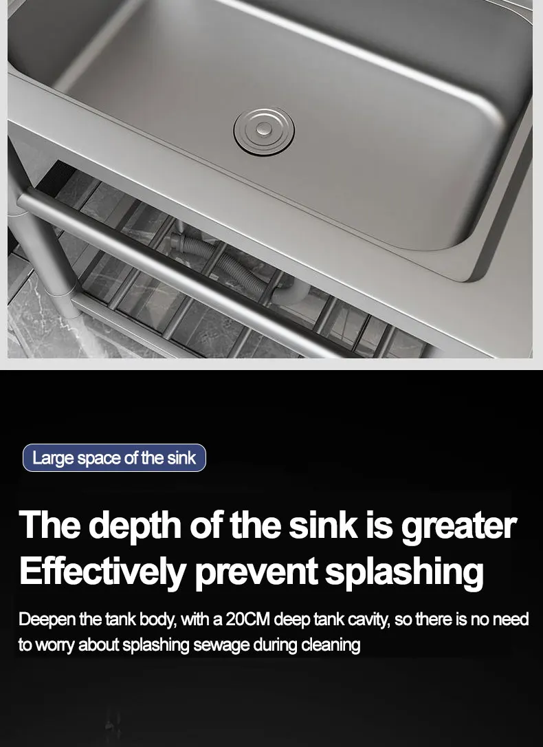 Description Picture 6 of item304 stainless steel sink, single-sink sink, household vegetable-washing sink, under-sink sink, large single sink, kitchen water