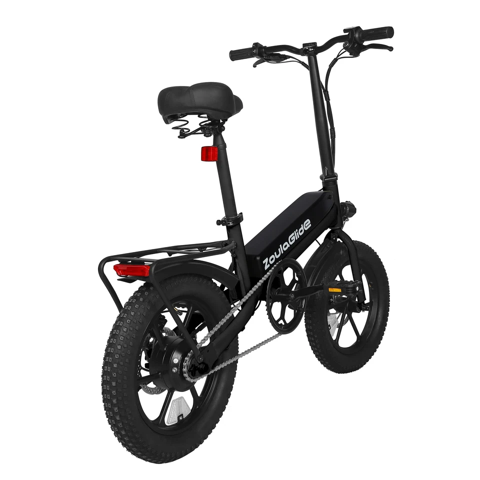 ZoulaGlide Electric Bike with a 350W Brushless Motor, Offering a 36V/7.8AH Removable Battery, 25MPH Dual Disc Brakes, 16-Inch X 3.0-Inch Wide Tires, Adjustable Stem, Foldable, and a Comfy Seat for Adults (Peak 500W).It Weighs 21kg,Has a Range of 30 Miles image 9