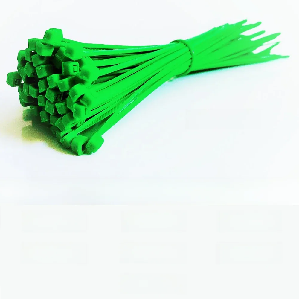 Vert 100 pièces attaches de fil en Nylon boucle de fixation attaches de câble autobloquantes attaches de fil en Nylon en plastique attaches de câble 3*100 3*150 3*200 4*150