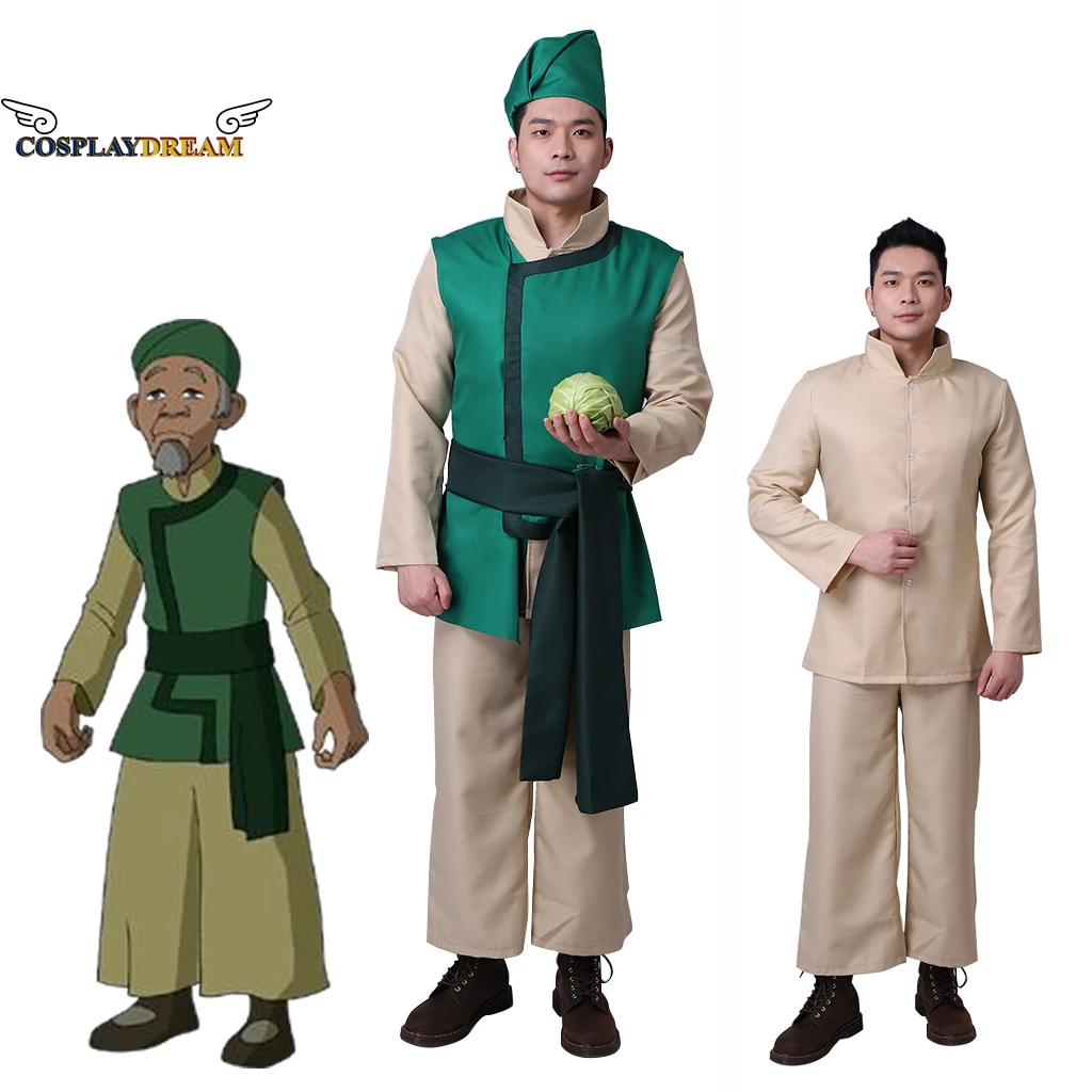 Avatar The Last Airbender Cabbage Merchant Cosplay Costume Custom Made Cabbage Merchant Cosplay Outfit Men's Halloween Costume