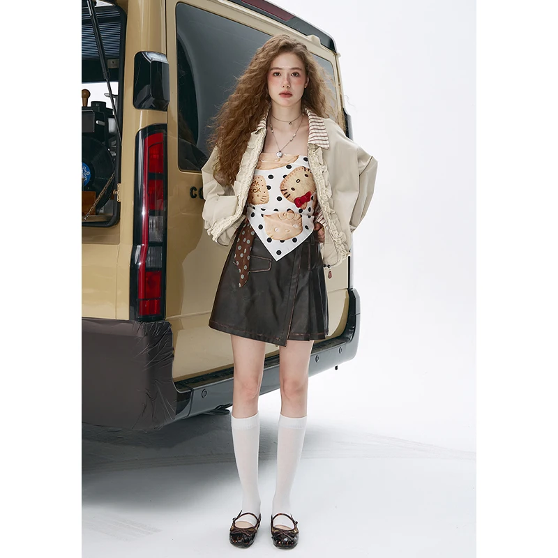 ELFSACK 2025秋新作 エレガントなチェック柄ラペルレース付きブラウス フリルジャケットコート レディース