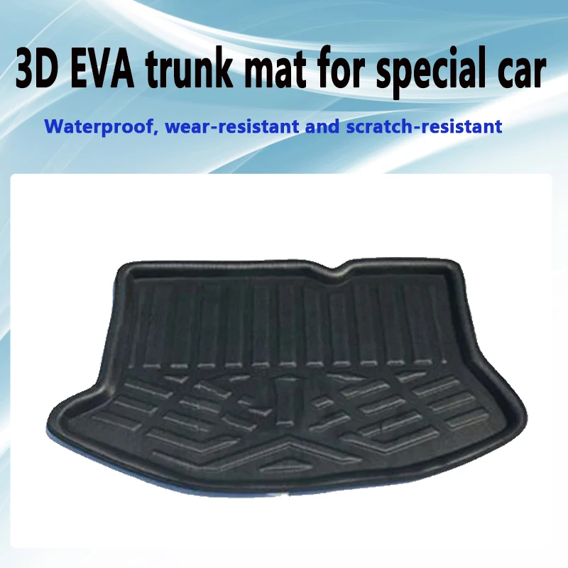 Car Trunk Mats for Ford Fiesta MK7 7 2009~2017 Hatchback Rear Boot Cargo Trunk Waterproof Carpet Storage Pad 3D EVA Accessories