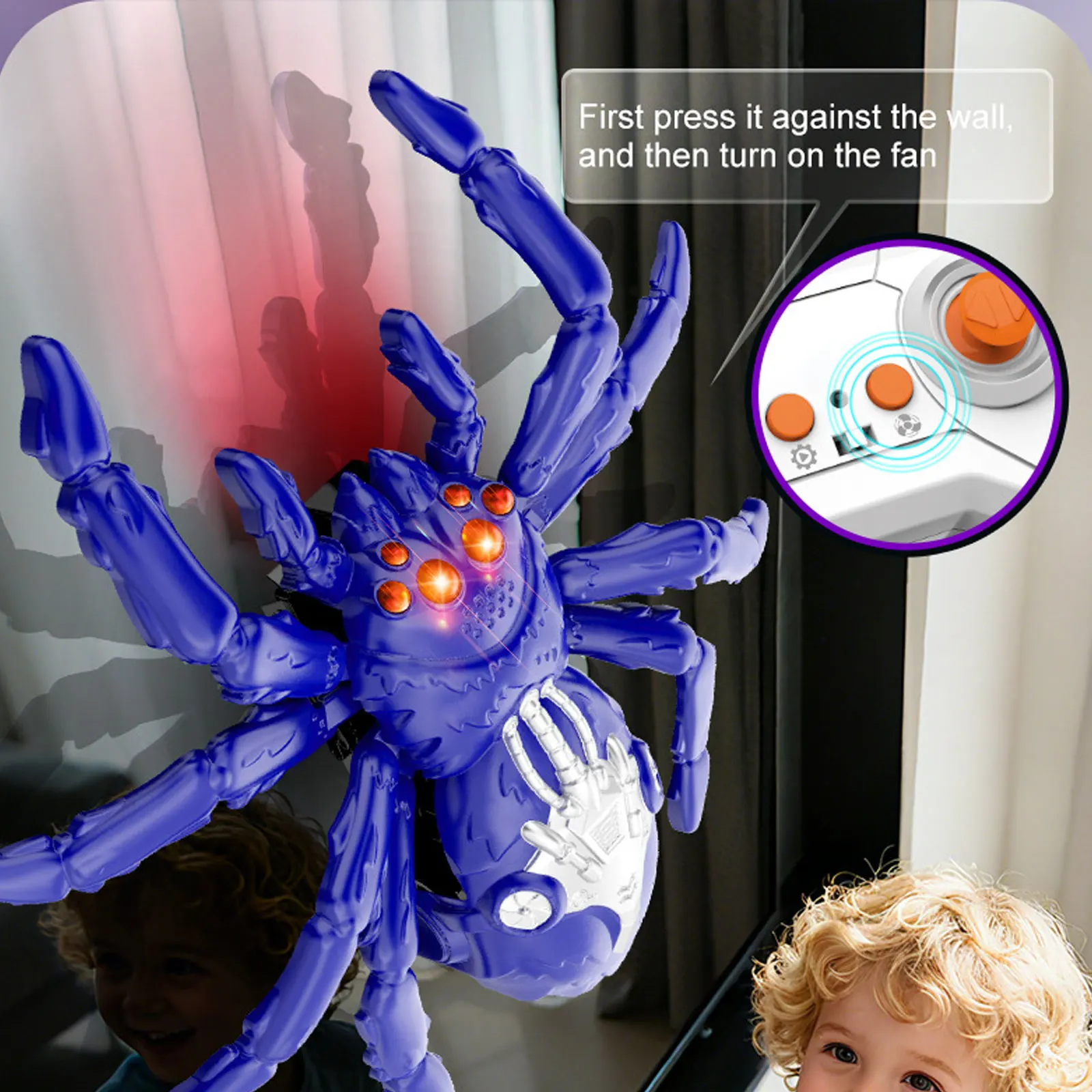 Jouet araignée RC, yeux LED scintillants, araignée d'escalade Rechargeable, jouet Animal électronique réaliste pour enfants, garçons et filles, farces de fête