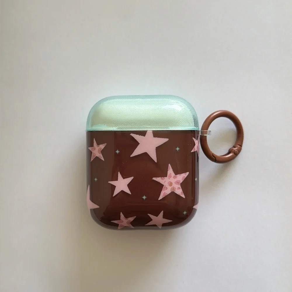 

Translucent brown five-pointed star headphone protective case, suitable for AirPods 4/3/2 Pro/2/3,new shockproof protective case
