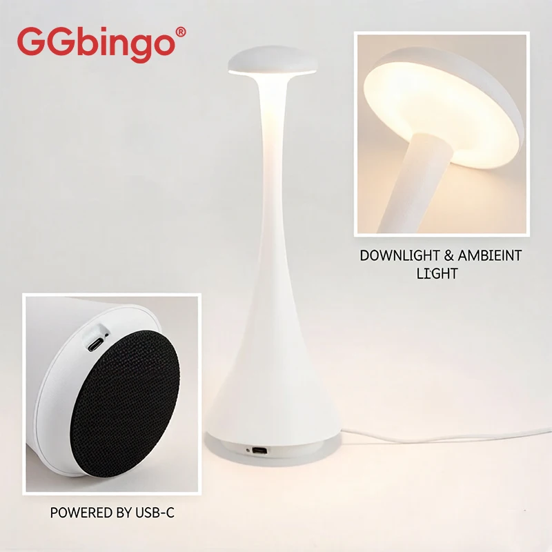 

GGBingo Night Lamp Rechargeable Wireless touch Lamp Creative Lamp USB-C Desk Lamp Hotel Bedroom Atmosphere Light 3 colors