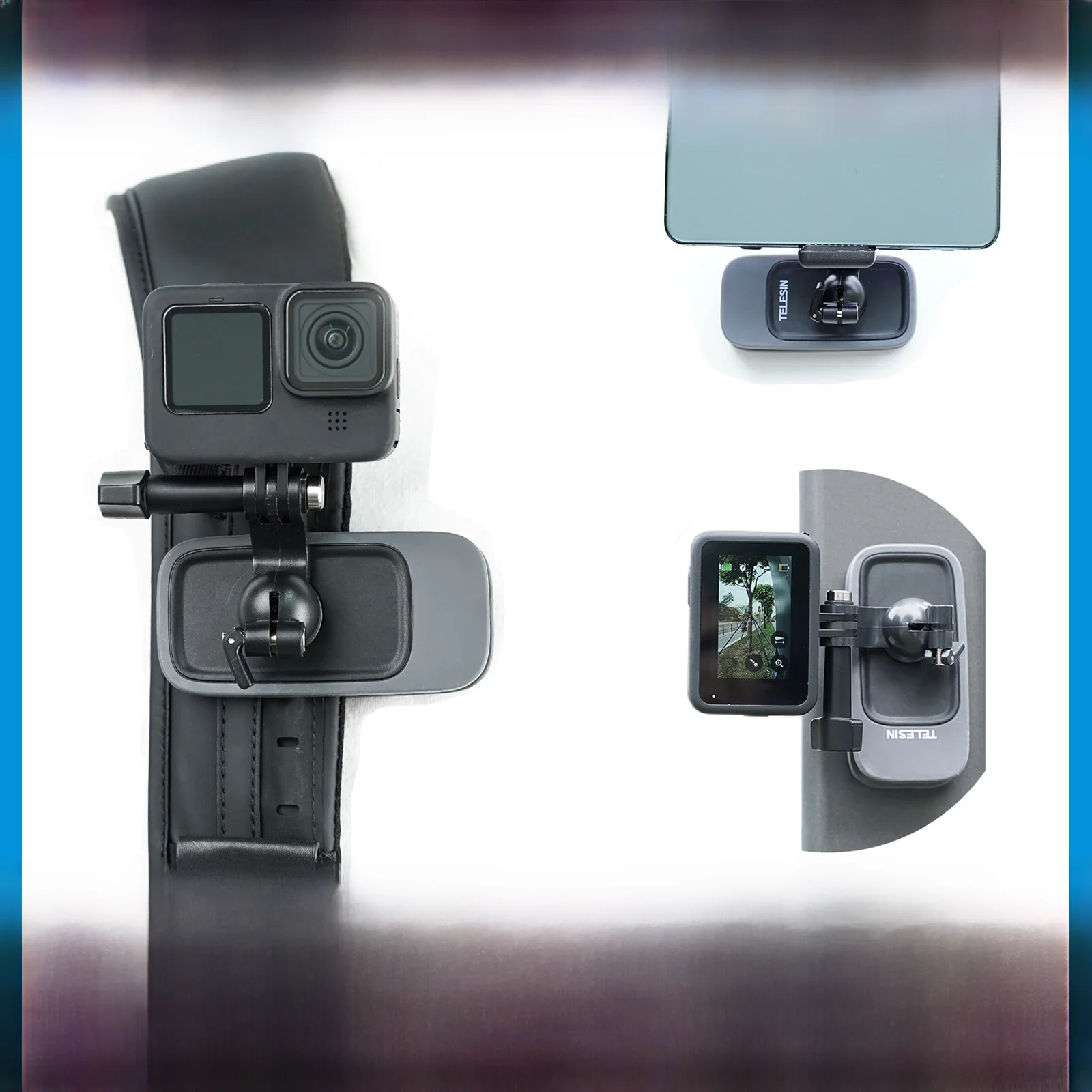 TELESIN magnetyczny klips do plecaka obrót o 360° pasek na ramię do akcesoriów do kamer akcji GoPro Hero Insta360 DJI — zdjęcie produktu 7
