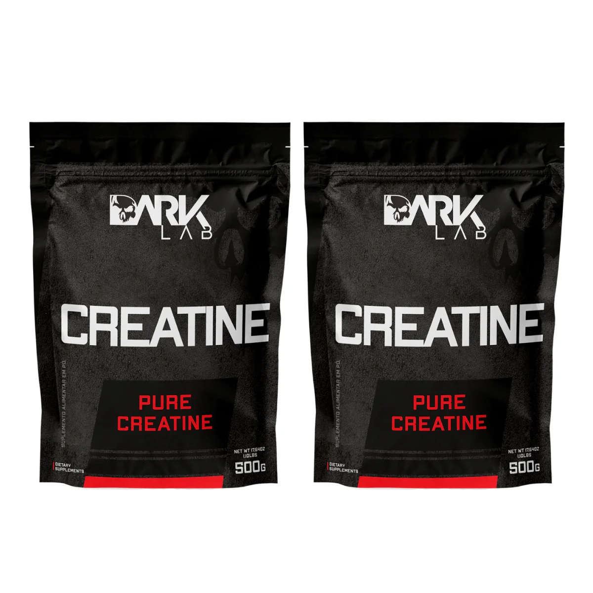 DARK LAB - KIT 2x Creatina Monohidratada Pura Refil 500g Dark Lab - Creatina 100% Pura