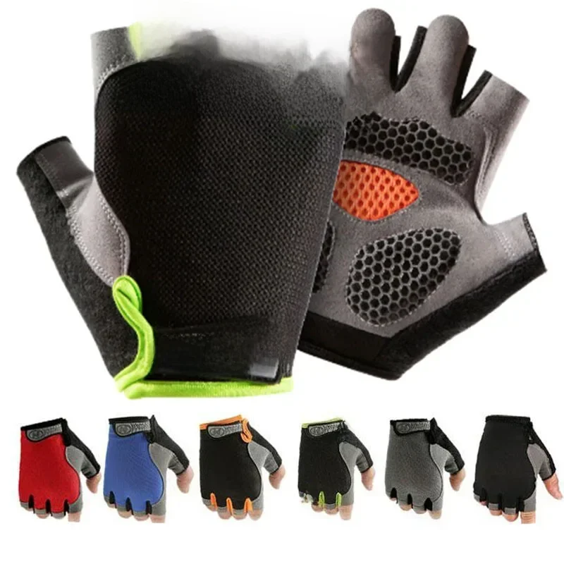 AliExpress Non-slip Anti Half Finger Gloves Motorcycle Gloves elastic Shock Fitness Cycling Breathable Men